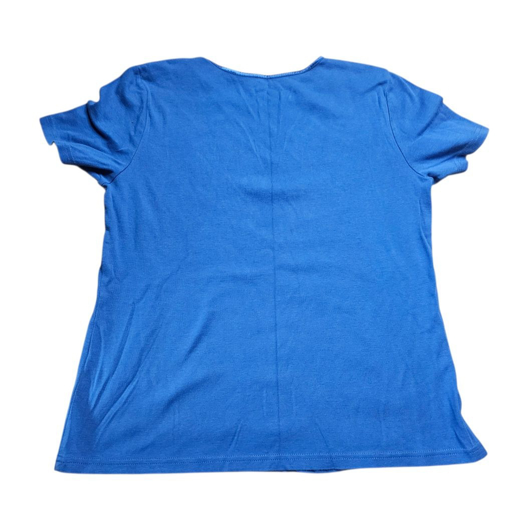Christopher Banks Petite Large Blue Basic Short Sleeve Tee Layer Your Look - Picture 3 of 6
